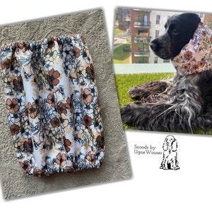 Waterproof thick snood "Retro flowers" - Waterproof dog snood - snood for dog - Cocker cavalier basset poodle setter snood