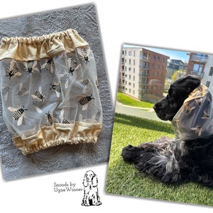 Atmungsaktiver Hunde Snood &quot;&quot;Bees&quot;&quot; - Sommer Snood - einfach oder gewellt - Snoods für Hunde - Cocker Cavalier Pudel Basset Snood - Afghanischer Snood.&quot;