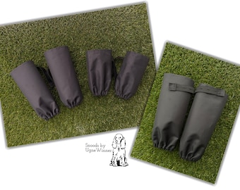 Schwarze wasserdichte Hunde Bein Snoods - Set von 2 Leggings - Hunde Bein Wraps - Hunde Bein Over - Hunde Bein Schützer