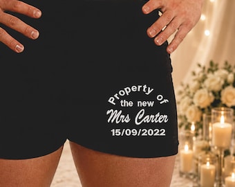 Personalised Wedding Boxer Shorts | Property Of The New Mrs Boxer Shorts | Groom Gift | Funny Wedding Underwear | Honeymoon Gift for Husband