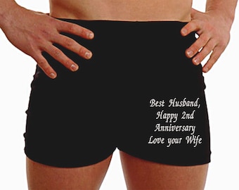Personalised boxer shorts Valentines wedding anniversary cotton wedding gifts presents husband hubby underwear high quality products men&#39;s