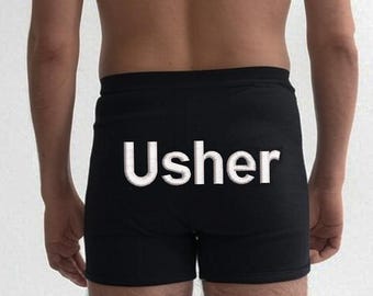 Cuecas boxer personalizadas, cuecas personalizadas para casamento, namorados, roupa íntima sexy, presentes para marido, bordado personalizado, qualquer mensagem masculina