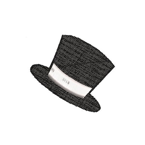Peut inclure: Un chapeau haut de forme noir avec une bande blanche. Le chapeau est un accessoire classique pour un magicien ou un événement formel.