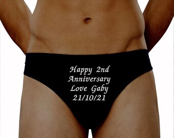 Personalised pants briefs Valentines 2nd wedding anniversary cotton gifts presents husband hubby underwear high quality products keepsake