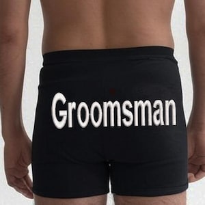 Calzoncillos bóxer personalizados Ropa interior personalizada para bodas de San Valentín Regalos para padrinos de boda Regalos para esposos Ujier bordado cualquier mensaje para hombres