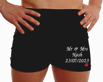 Cuecas boxer personalizadas, presentes sob medida para o Dia dos Namorados, casamentos e aniversários, para marido e esposa, produto de alta qualidade.