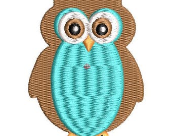 Machine Embroidery Designs owl bird animal 54mm x 74mm download file .dst .hus .pes .exp .vip .xxx .jef