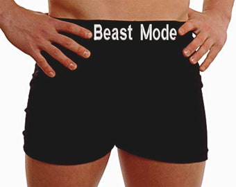 Personalised boxer shorts Valentines beast mode custom waistband gifts presents husband hubby underwear quality product embroidered men