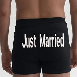 Calzoncillos bóxer personalizados, ropa interior para San Valentín, aniversario de bodas, regalos para recién casados, regalos para esposos, bordados personalizados, cualquier mensaje para hombres