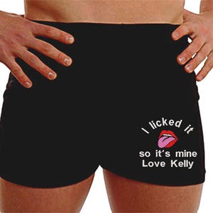 Personalised boxer shorts Valentines birthday anniversary cotton gifts presents husband hubby underwear high quality products lips tongue