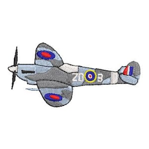 Machine Embroidery Designs Spitfire 90mm x 41mm download file .dst .hus .pes .exp .vip .xxx .jef