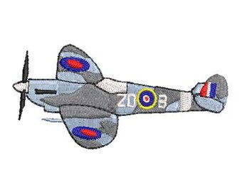 Machine Embroidery Designs Spitfire 90mm x 41mm download file .dst .hus .pes .exp .vip .xxx .jef