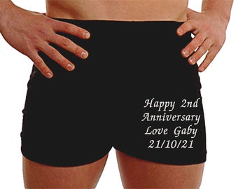 パーソナライズされたボクサーパンツ バレンタイン 2周年記念 コットン 結婚祝い プレゼント 夫 旦那 下着 高品質製品