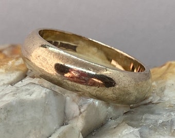 1943 heavy 9ct gold band ring stacker spacer size ukL
