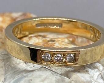 1943 heavy 9ct gold band ring stacker spacer size ukL