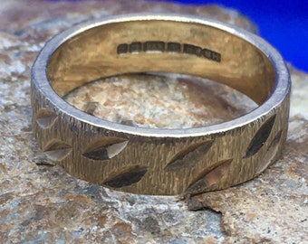 1943 heavy 9ct gold band ring stacker spacer size ukL
