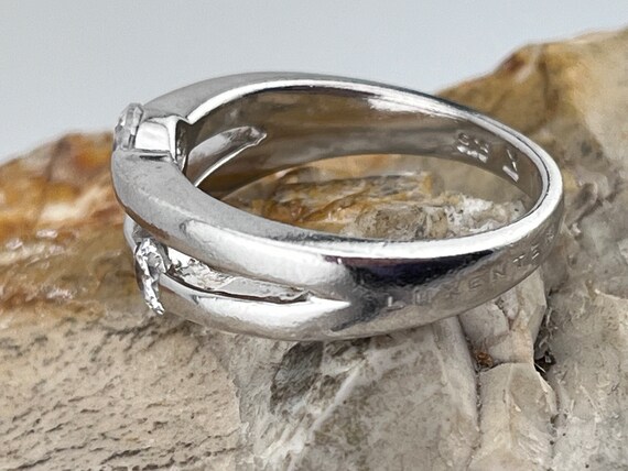 Luxenter plata y circonitas duo anillo apilador tamano uk Q USA 8.25 Etsy Espana