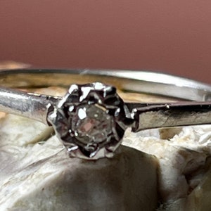 Vintage 20th century platinum solitaire ring band stacker spacer size ukN1/2 usa7