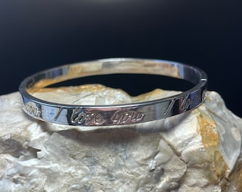 I Love You 925 Silver Bangle - Etsy