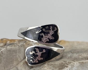 Siam Silver Dancer Bypass Silver Ring Size Approx Ukk USA Siam Silver Dancer Bypass Silver Ring Size Approx Ukk USA