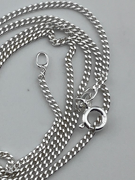 medium curb chain sterling silver necklace 18 inc… - image 2