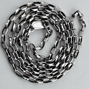 65 cm ヴィンテージ スターリングシルバー オーバルリンクチェーン