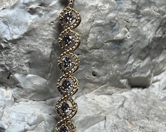Champagne diamond 9ct gold bar pendant necklace