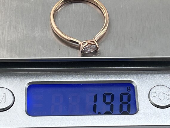 Rose gold over solid silver horizontal cz band ri… - image 4