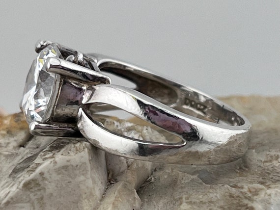 solid silver DQCZ solitaire ring stacker size uk … - image 2