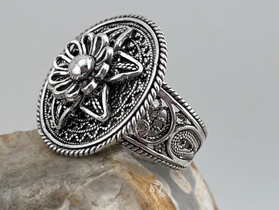 DGS Turkey wire work statement silver ring size u… - image 8