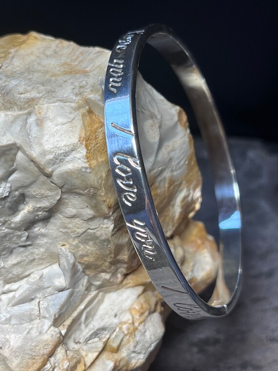 I Love You 925 Silver Bangle - Etsy