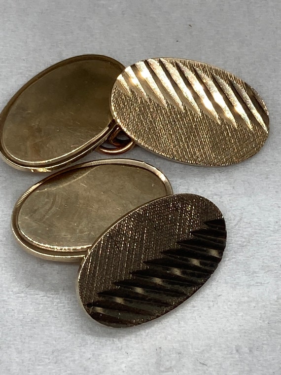 9ct gold 1965 vintage gold cufflinks 7.1g - image 7