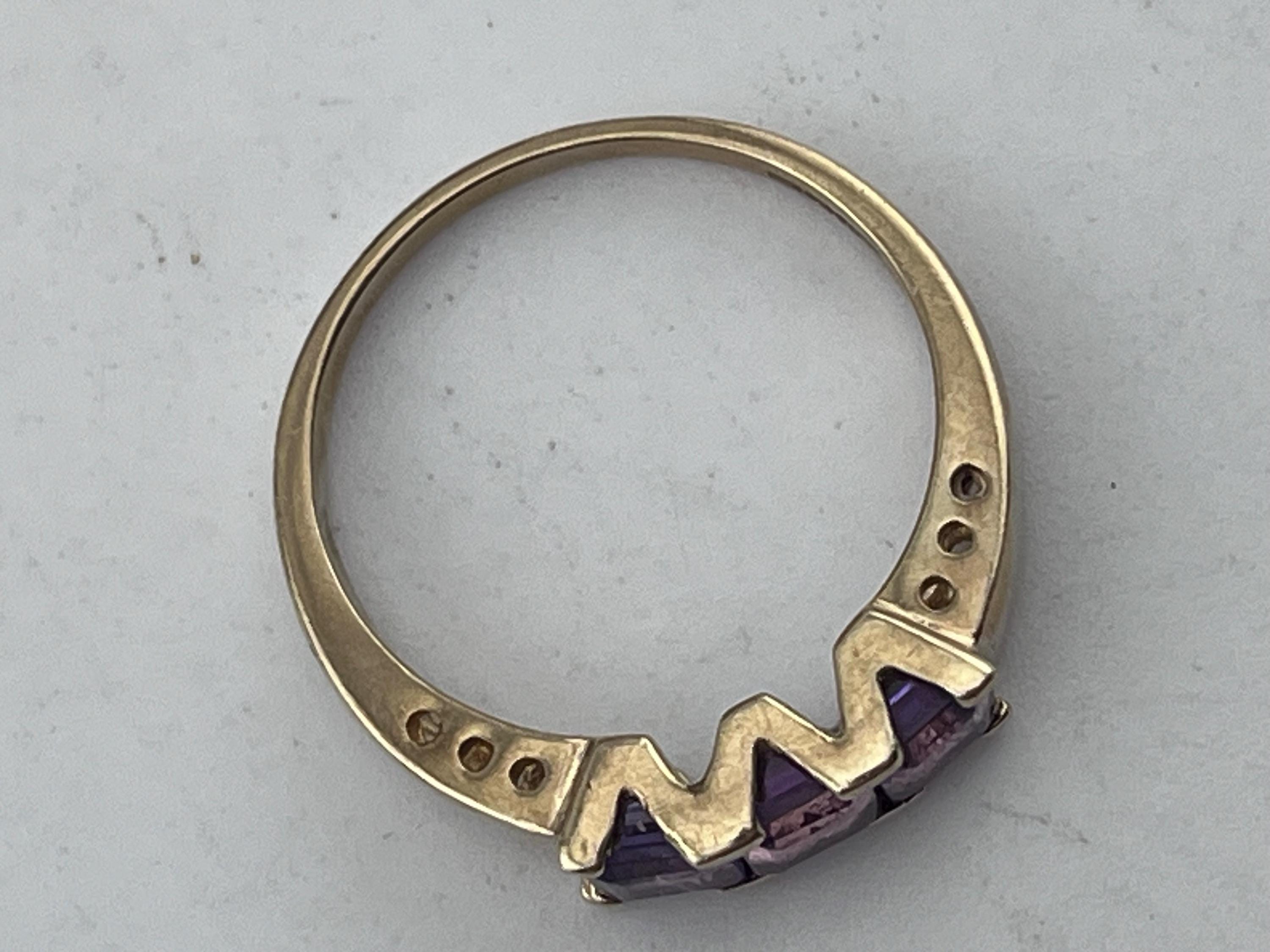 Amethyst Trio 9ct Gold Ring Stacker Spacer Size Uk O1/2 USA 7.25 - Etsy