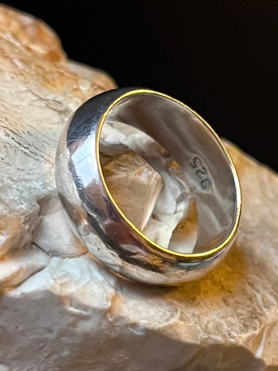 Solid silver D profile band ring stacker spacer s… - image 7