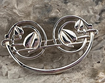 Jugendstil Brosche aus massivem Silber