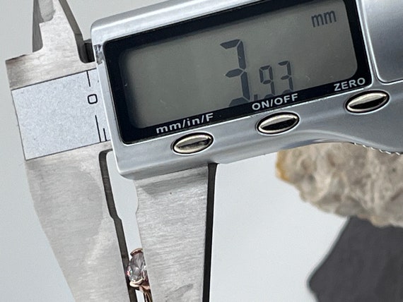 Rose gold over solid silver horizontal cz band ri… - image 5