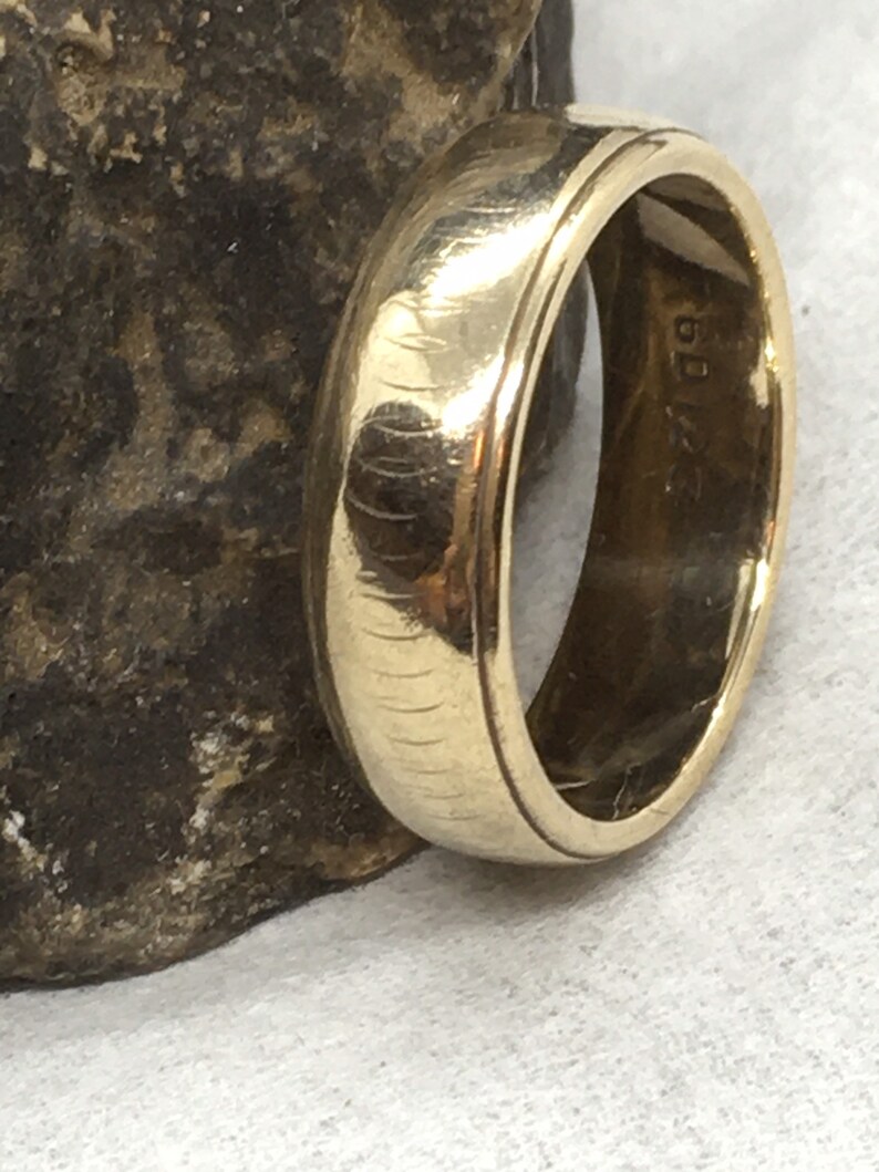 1943 heavy 9ct gold band ring stacker spacer size ukL