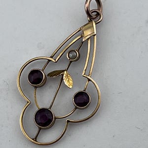 Edwardian amethyst and pearl 9ct gold pendant