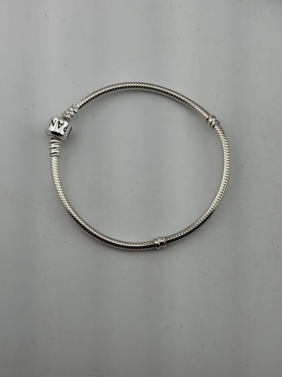 20cm Pandora Moments Barrel Clasp Snake Chain Bracelet Sterling 