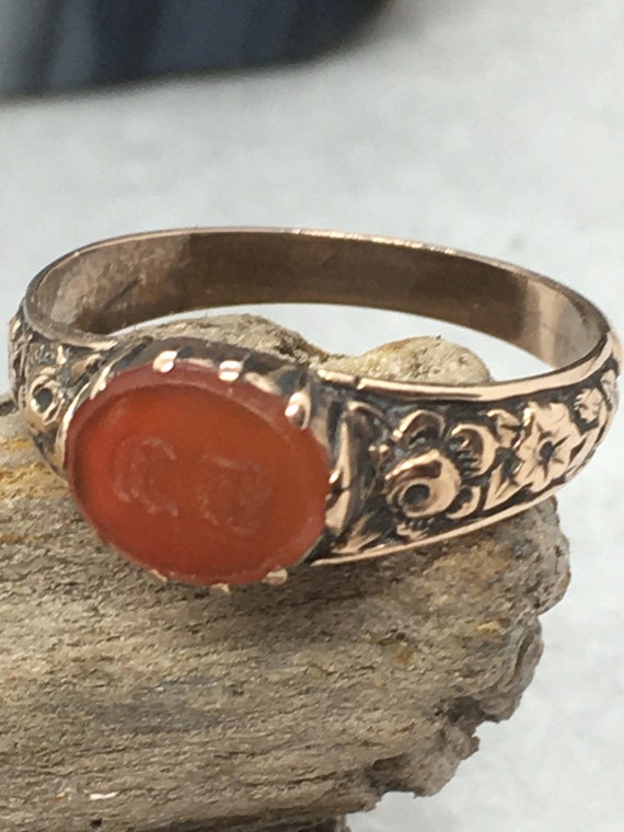 Georgian antique rose gold ring size ukM1/2