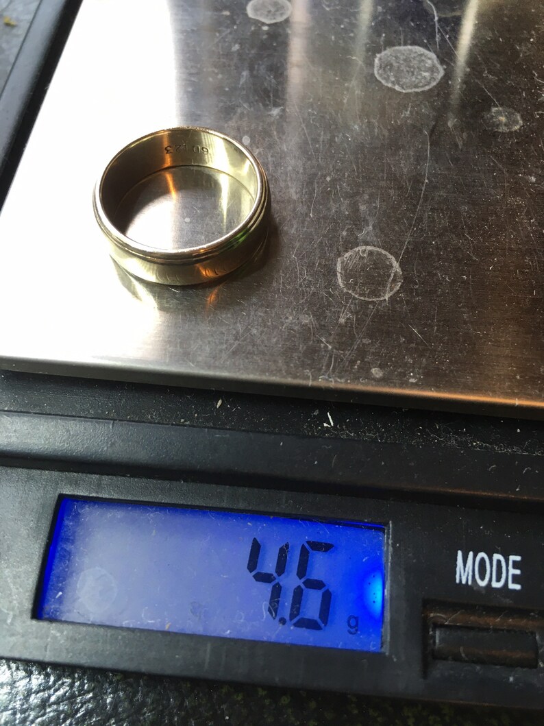 1943 heavy 9ct gold band ring stacker spacer size ukL