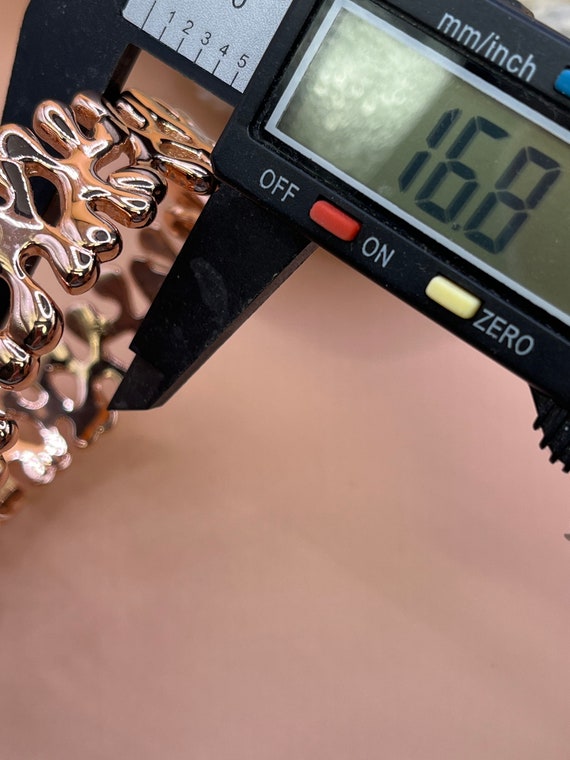 Solid silver with rose gold splat rigid bangle br… - image 8