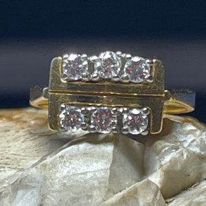 1970 18ct gold approx 0.5ct diamonds tank ring size ukM usa6.25