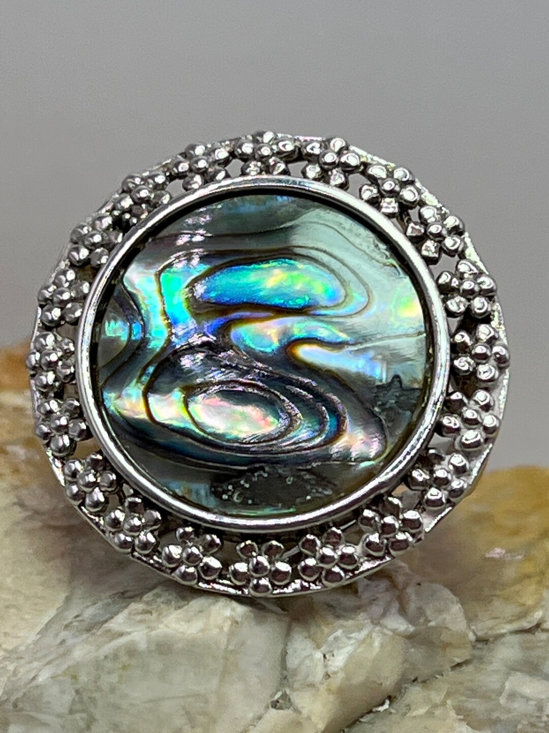 TGGC Paua Shell Silver Statement Ring Size Ukn1/2 Usa7 - Etsy