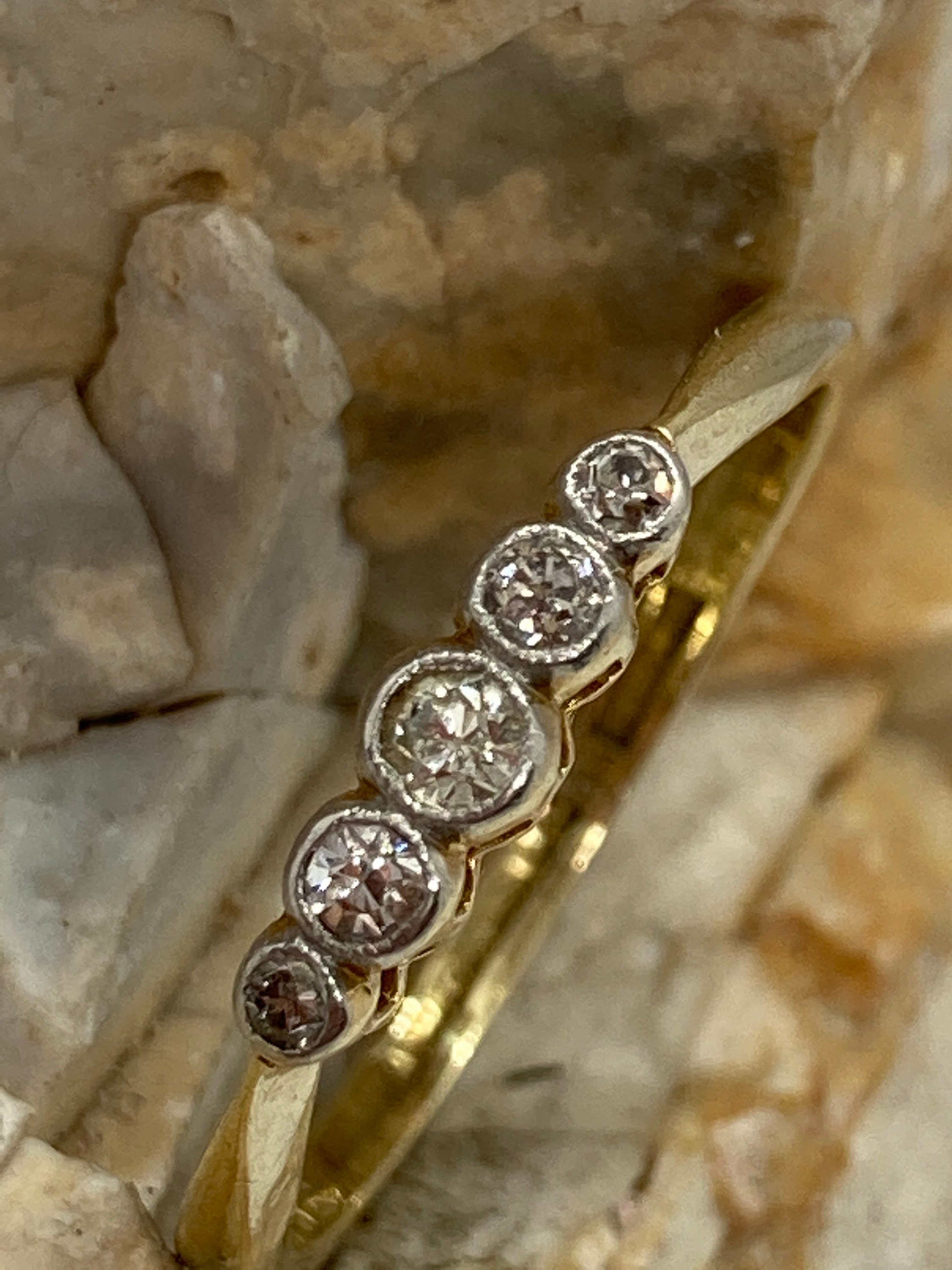Joyería Anillos Anillos apilables Inusual espaciador de anillo de banda de solitario de diamante tamaño vintage ukN usa6.5 