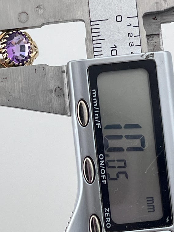 amethyst statement ring with fancy shoulders 9ct … - image 6