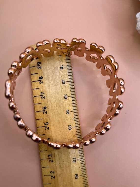 Solid silver with rose gold splat rigid bangle br… - image 4