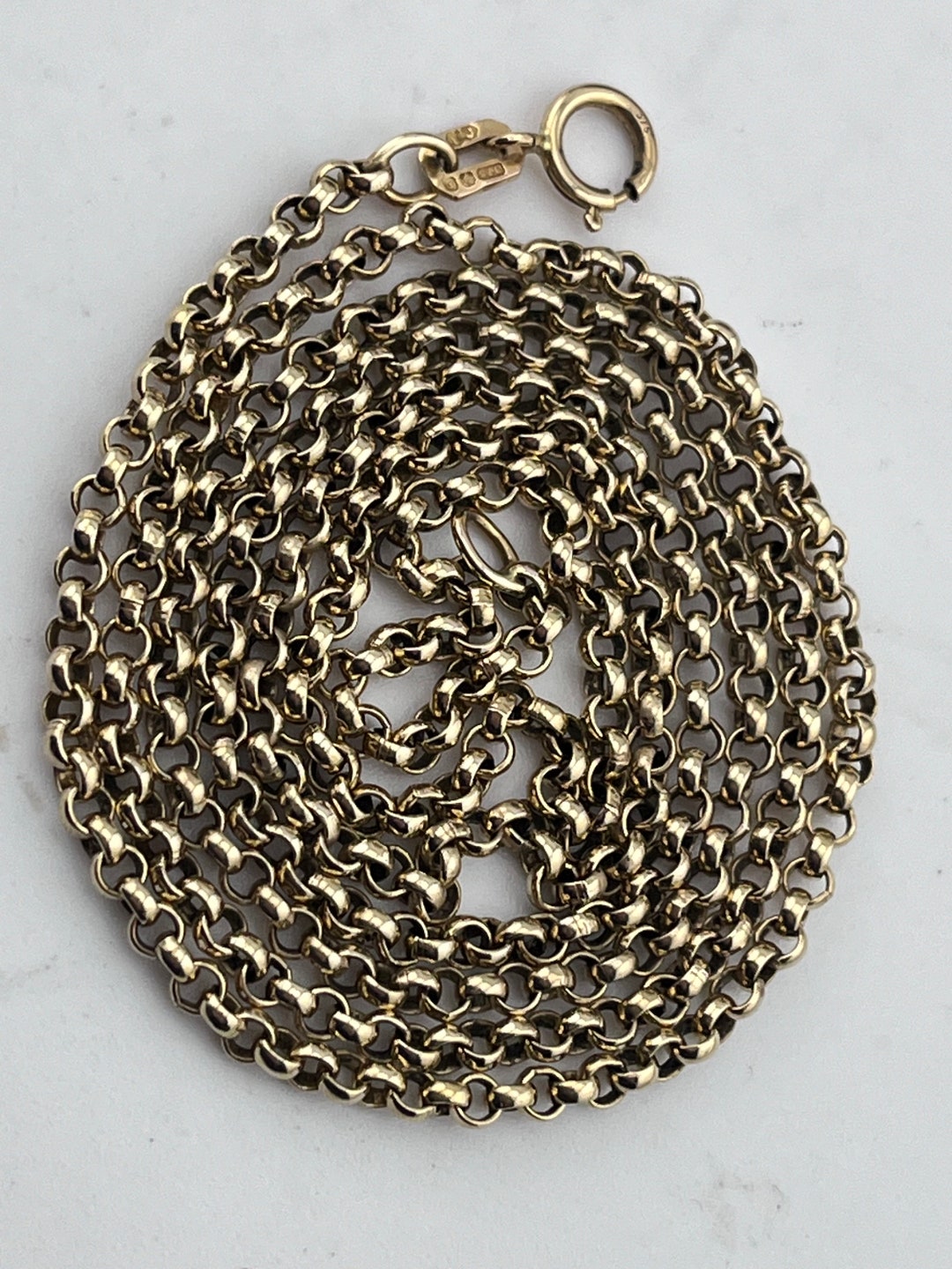 1978 60cm 9ct Gold Rolo Chain Necklace - Etsy