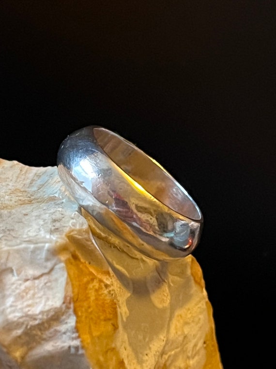 Solid silver D profile band ring stacker spacer s… - image 6