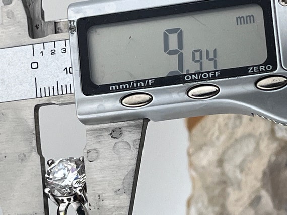 solid silver DQCZ solitaire ring stacker size uk … - image 5